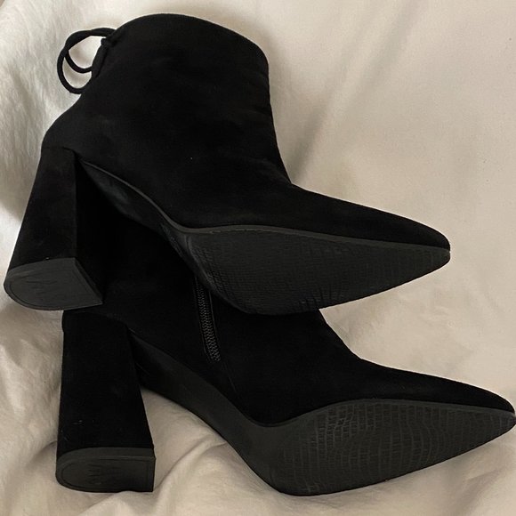 Stuart Weitzmam Black Grandiose Suede Booties - Picture 6 of 6